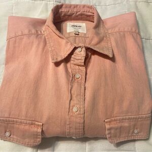 Aerie Anytime Fave Oversized Denim Button Up
Shirt Pink. Size: M